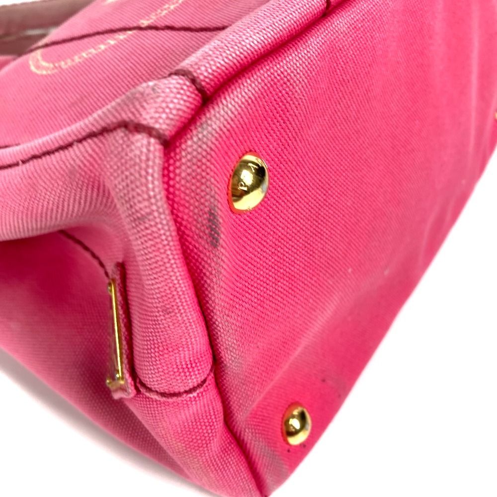 Prada Shoulder Bag Logo Canapa Mini Canvas Pink — view 6