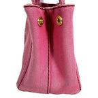 Prada Shoulder Bag Logo Canapa Mini Canvas Pink — view 3