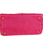 Prada Shoulder Bag Logo Canapa Mini Canvas Pink — view 5