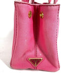 Prada Shoulder Bag Logo Canapa Mini Canvas Pink — view 4