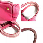 Prada Shoulder Bag Logo Canapa Mini Canvas Pink — view 7