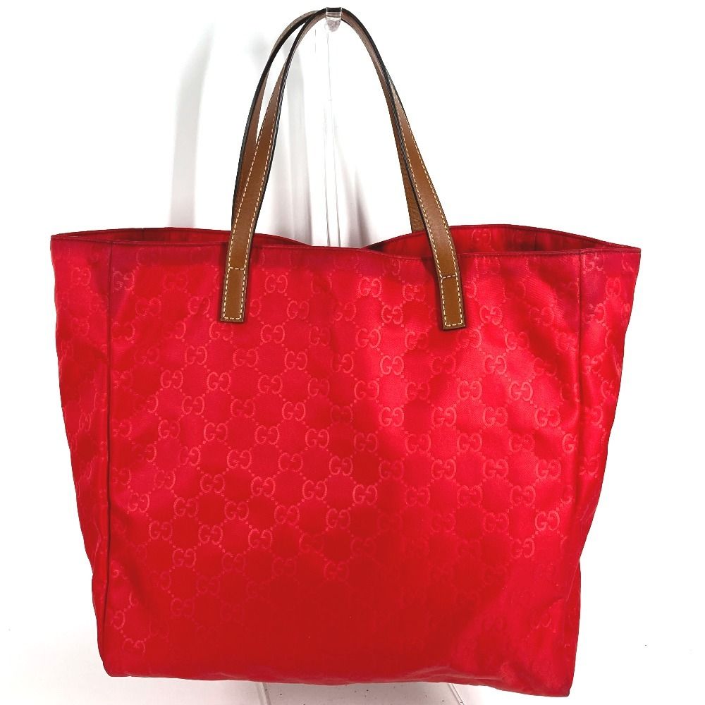 Gucci Shoulder Bag Logo GG Leather Nylon Red — view 2