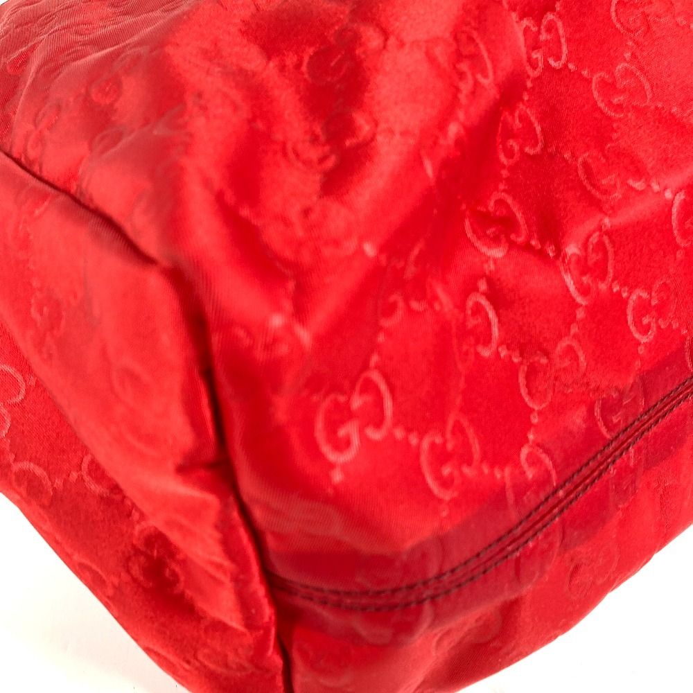 Gucci Shoulder Bag Logo GG Leather Nylon Red — view 7