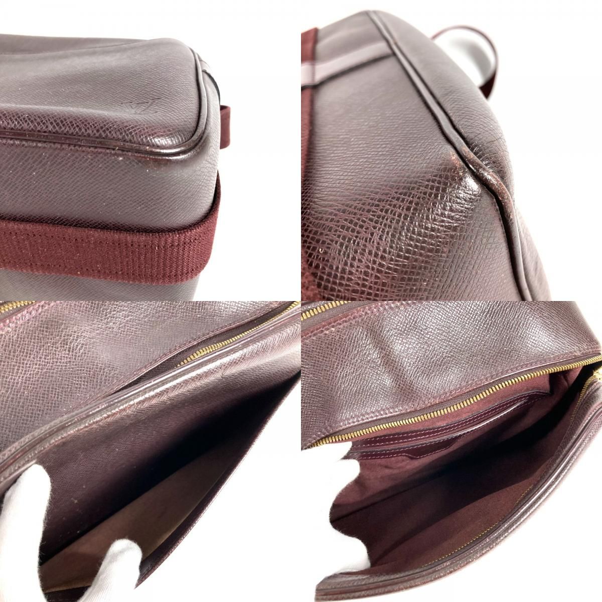 Louis Vuitton Shoulder Bag Reporter PM Taiga Leather Acajou Purple — view 8
