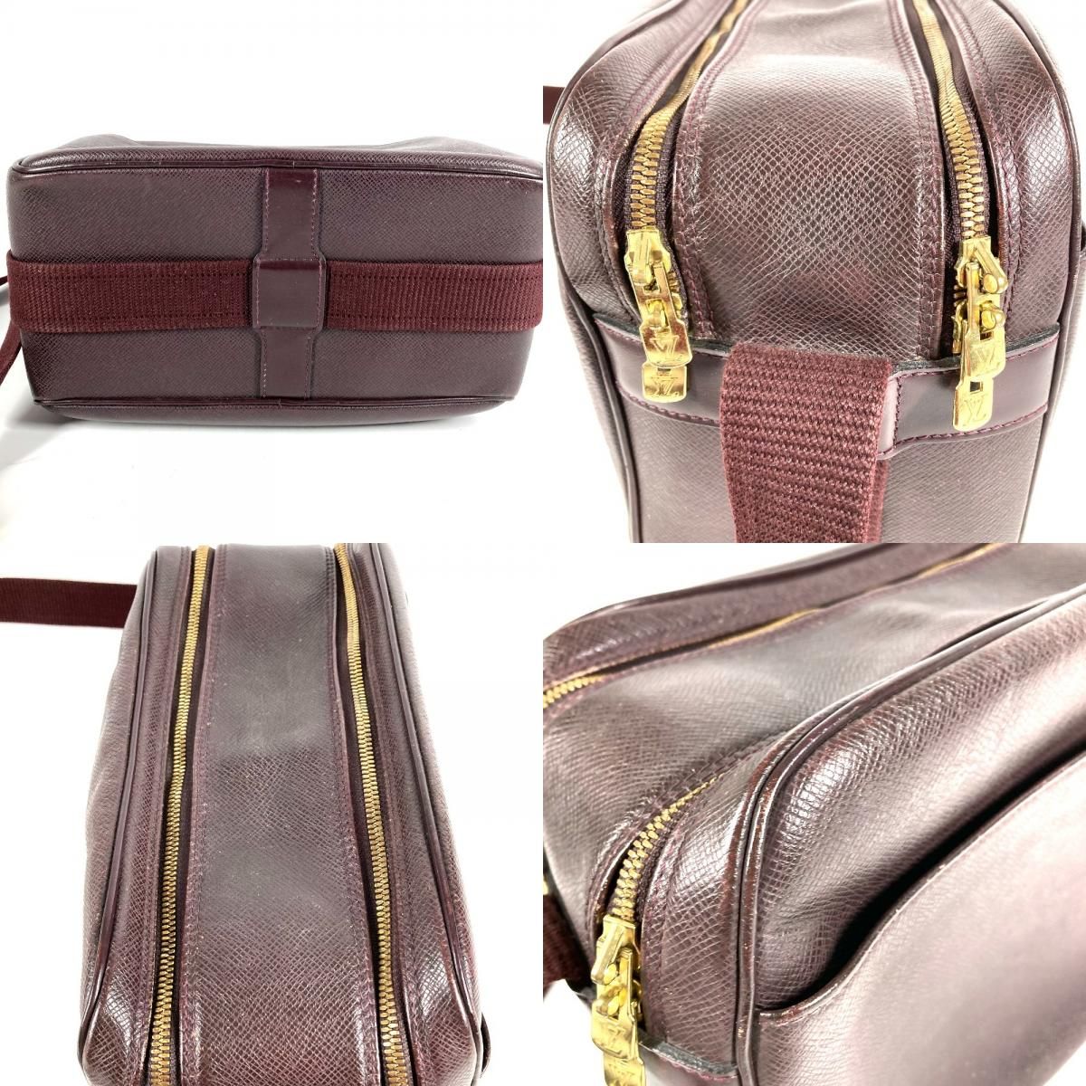 Louis Vuitton Shoulder Bag Reporter PM Taiga Leather Acajou Purple — view 7