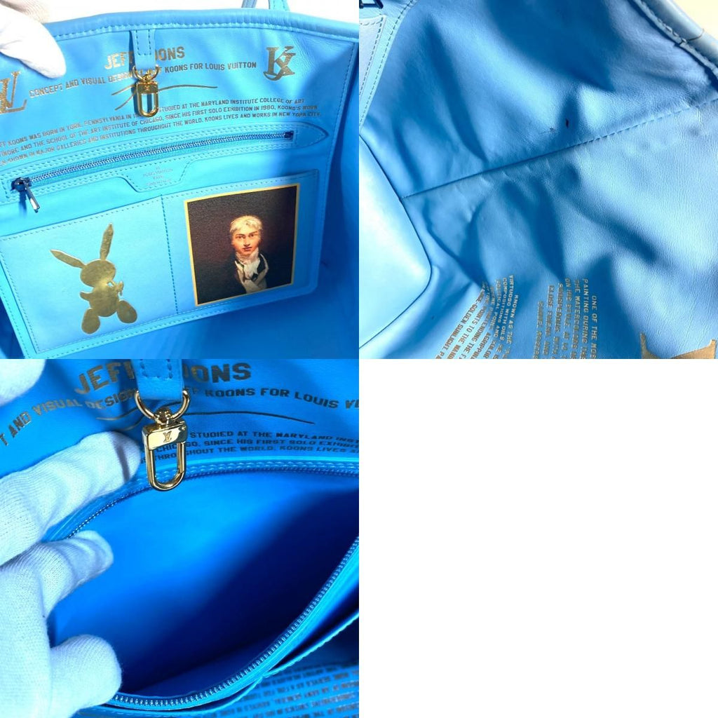 Louis Vuitton Shoulder Bag Neverfull MM Leather Blue — view 9
