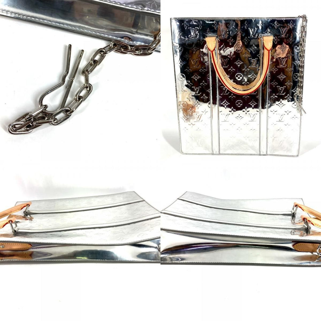 Louis Vuitton Handbag Sac Plat Leather Silver — view 9