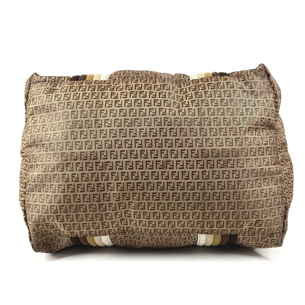 Fendi Shoulder Bag Logo Zucchino Nylon Beige — view 5