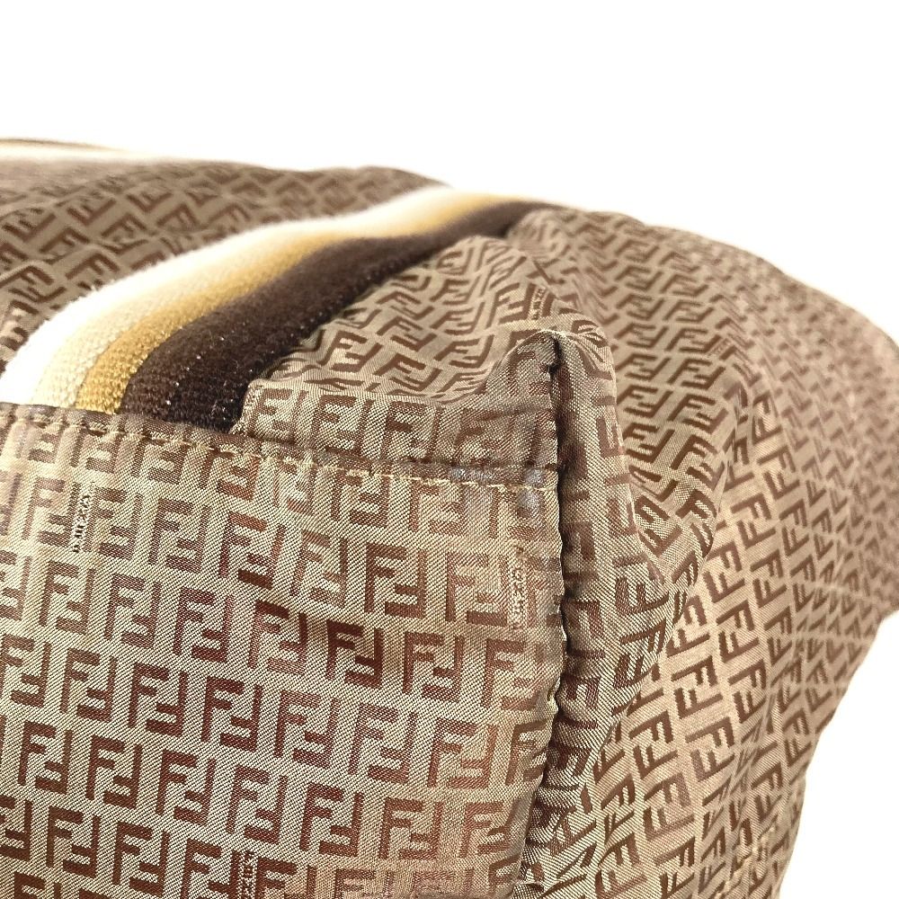 Fendi Shoulder Bag Logo Zucchino Nylon Beige — view 6