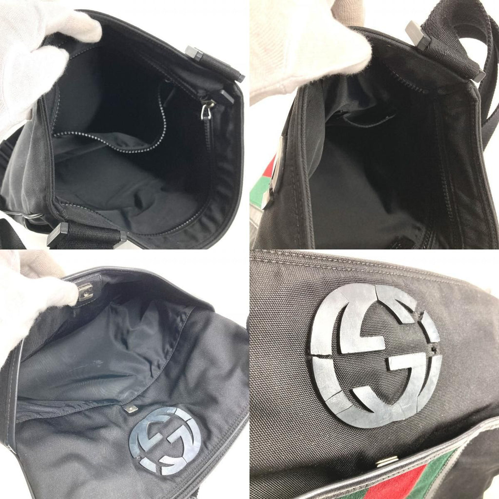 Gucci Shoulder Bag GG Logo Nylon Black — view 8
