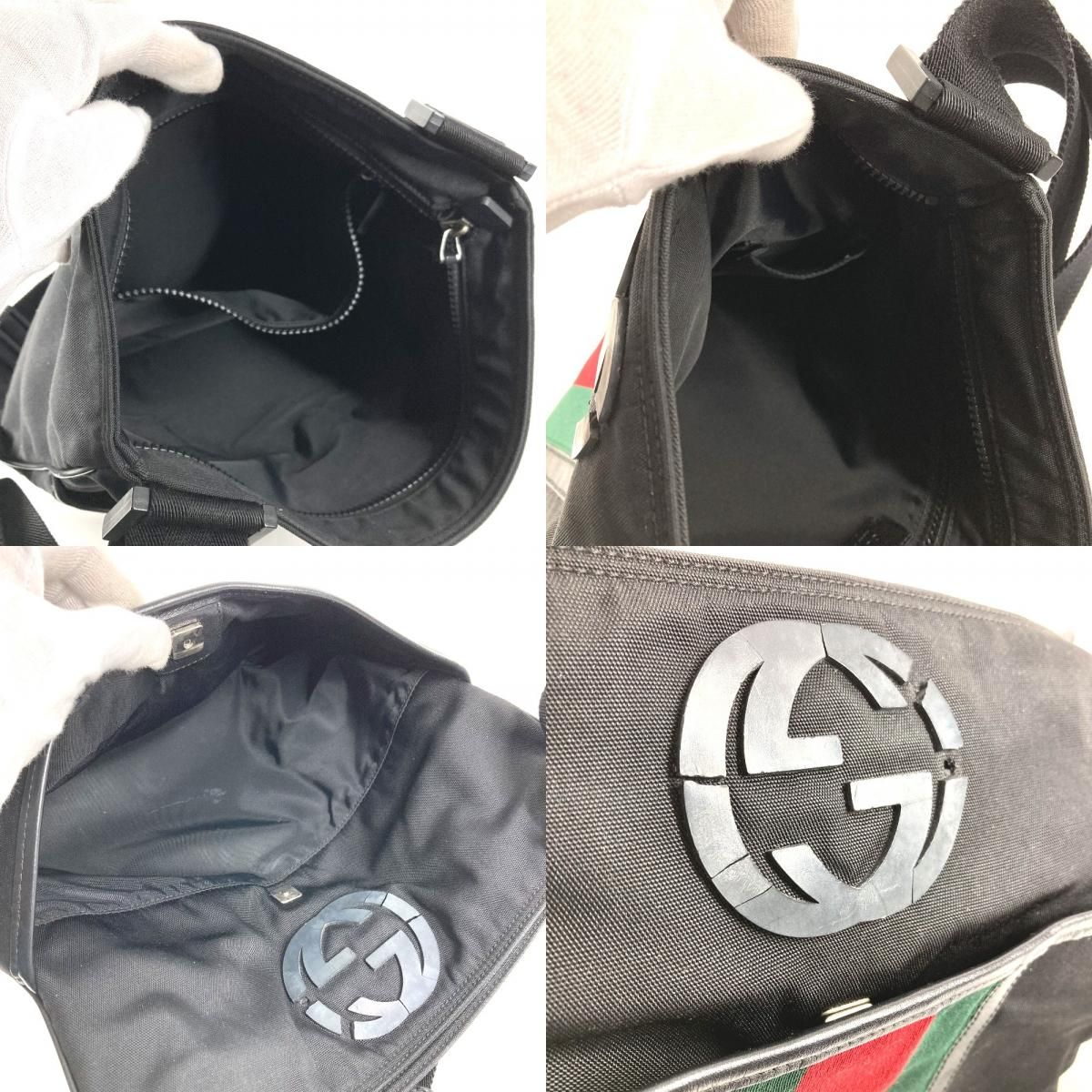 Gucci Shoulder Bag GG Logo Nylon Black — view 8