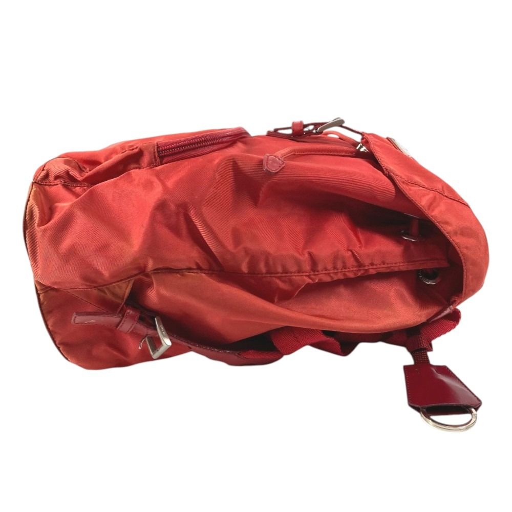 Prada Backpack Sac Triangle Logo Nylon Red — view 4