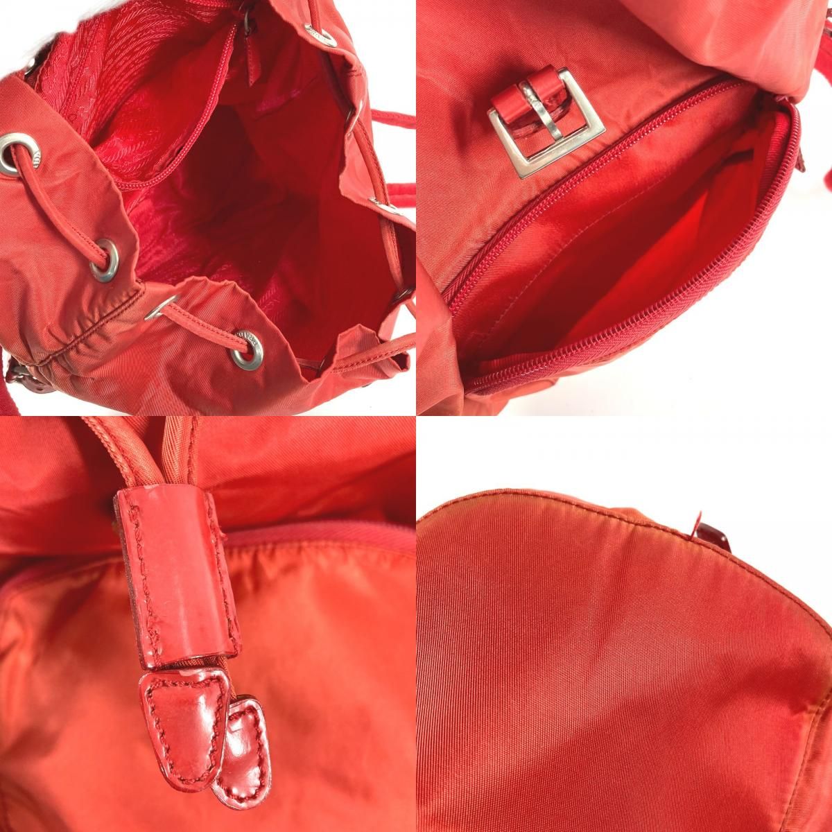 Prada Backpack Sac Triangle Logo Nylon Red — view 8