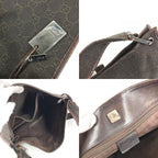 Gucci Shoulder Bag GG Logo Leather Canvas Brown — view 8