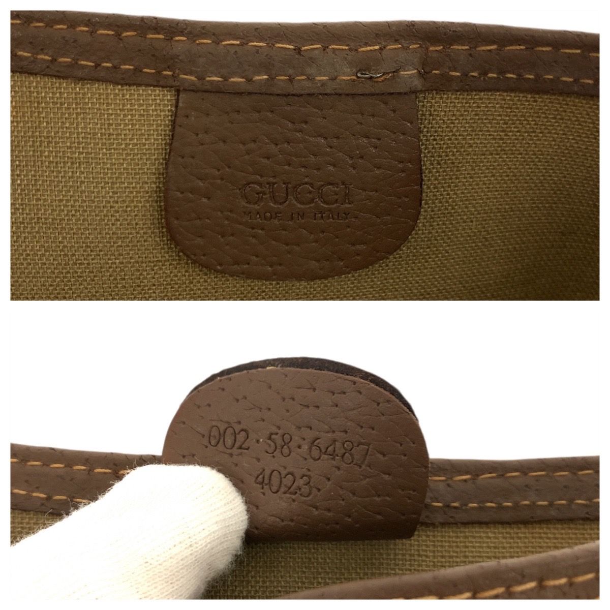 Gucci Sherry Line Beige Green Red GG Supreme Canvas 002 58 Tote Shoulder Bag — view 6