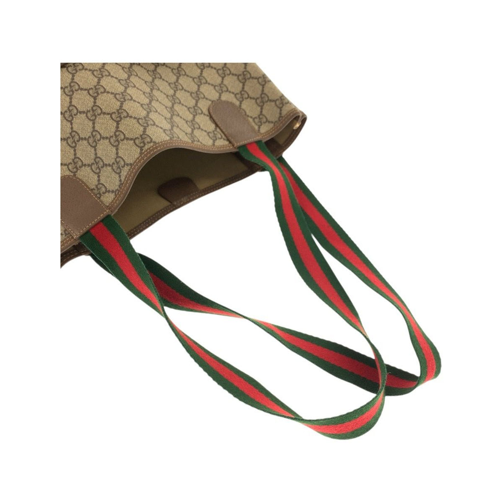 Gucci Sherry Line Beige Green Red GG Supreme Canvas 002 58 Tote Shoulder Bag — view 4
