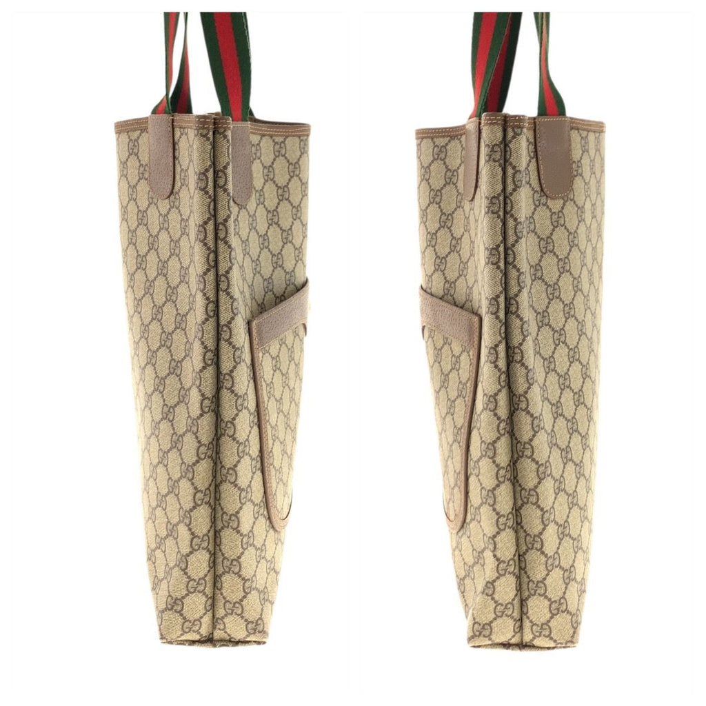Gucci Sherry Line Beige Green Red GG Supreme Canvas 002 58 Tote Shoulder Bag — view 8