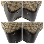 Gucci Bamboo Beige Brown Silver GG Canvas Tote — view 3