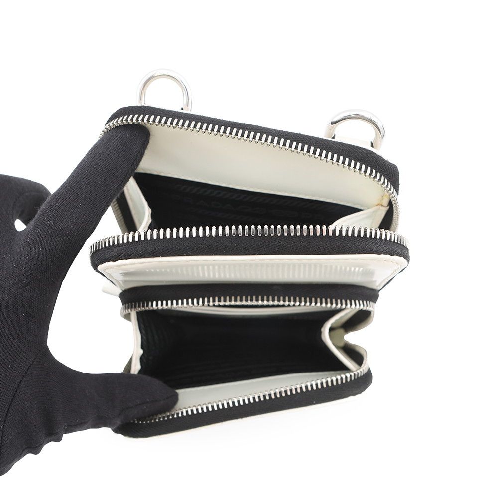 Prada Shoulder Bag Triangle Smartphone Saffiano White — view 5