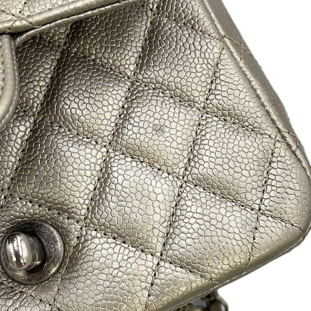 Chanel Chain Shoulder Bag Mini Quilted CC Logo Caviar Leather — view 6