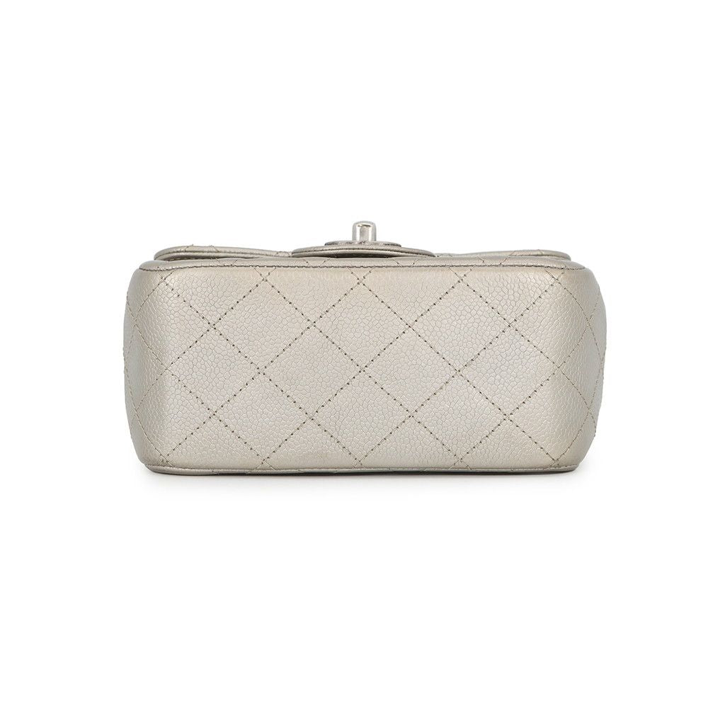 Chanel Chain Shoulder Bag Mini Quilted CC Logo Caviar Leather — view 3