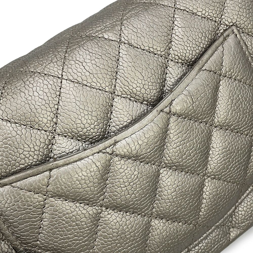 Chanel Chain Shoulder Bag Mini Quilted CC Logo Caviar Leather — view 8