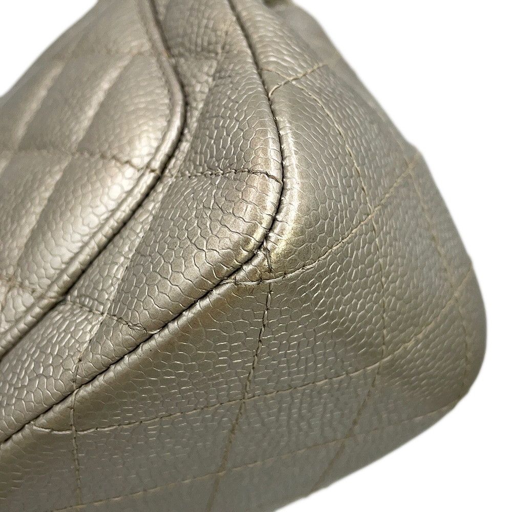Chanel Chain Shoulder Bag Mini Quilted CC Logo Caviar Leather — view 9