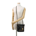 Chanel Handbag Mini CC Logo Shiny Calf Leather 2-Way Black — view 5
