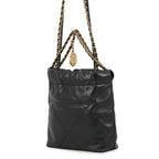 Chanel Handbag Mini CC Logo Shiny Calf Leather 2-Way Black — view 2