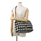 Chanel Chain Shoulder Bag Dizeneuf Maxi Tweed 2-Way White Black — view 5