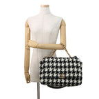 Chanel Chain Shoulder Bag Dizeneuf Maxi Tweed 2-Way White Black — view 4