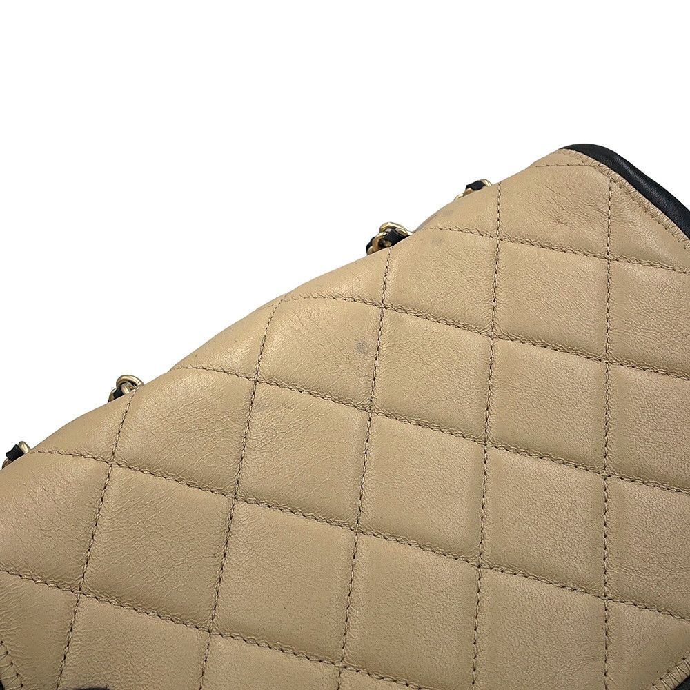 Chanel Chain Shoulder Bag Quilted CC Logo Cruise Line Lambskin — view 8