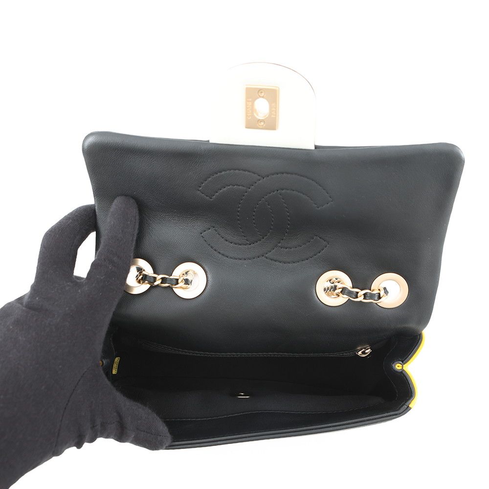 Chanel Chain Shoulder Bag Quilted CC Logo Cruise Line Lambskin — view 6