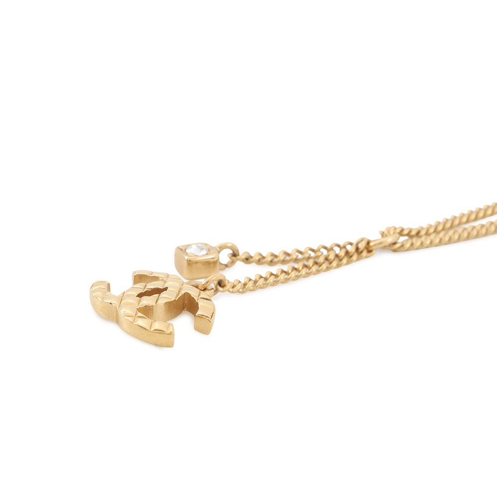 Chanel Necklace CC Logo Rhinestone — view 2