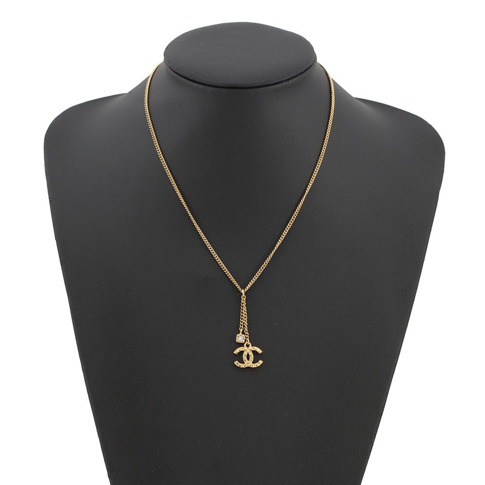 Chanel Necklace CC Logo Rhinestone — view 4