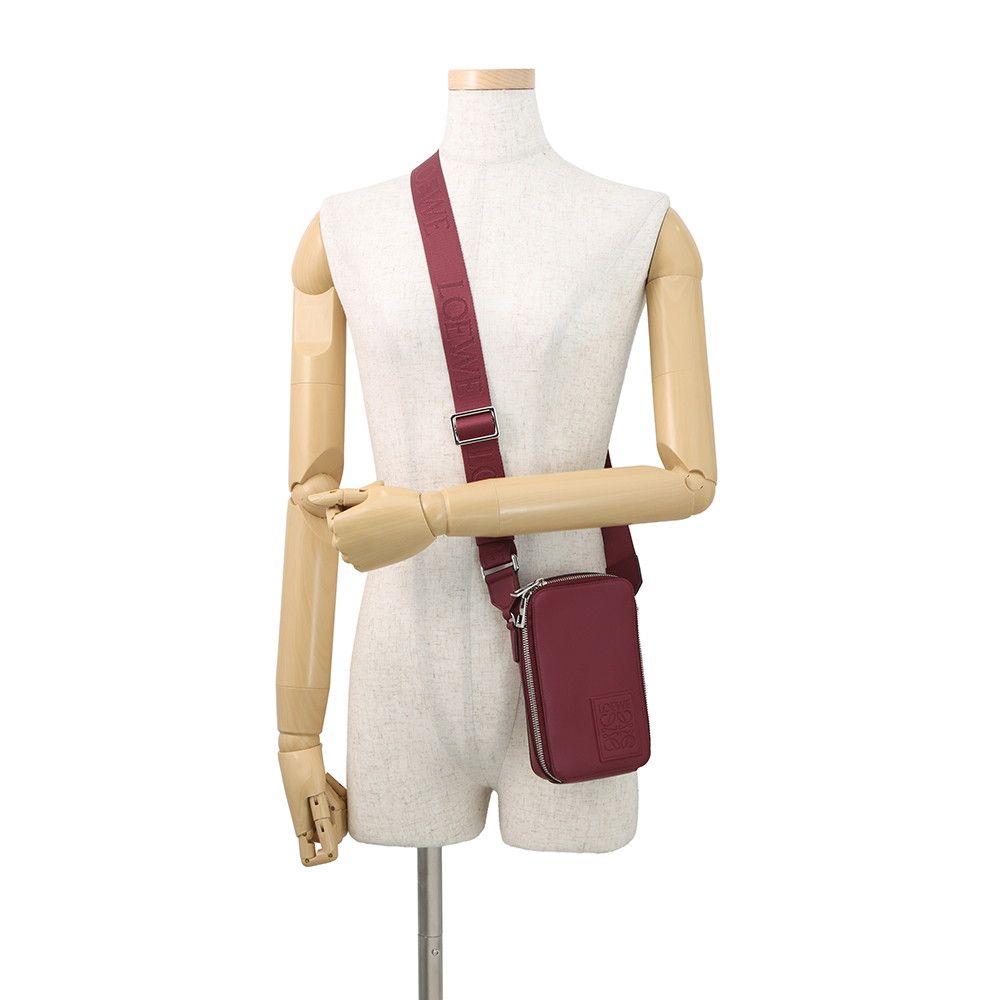 Loewe Shoulder Bag Vertical Crossbody Pocket Anagram Satin Calf Leather — view 4