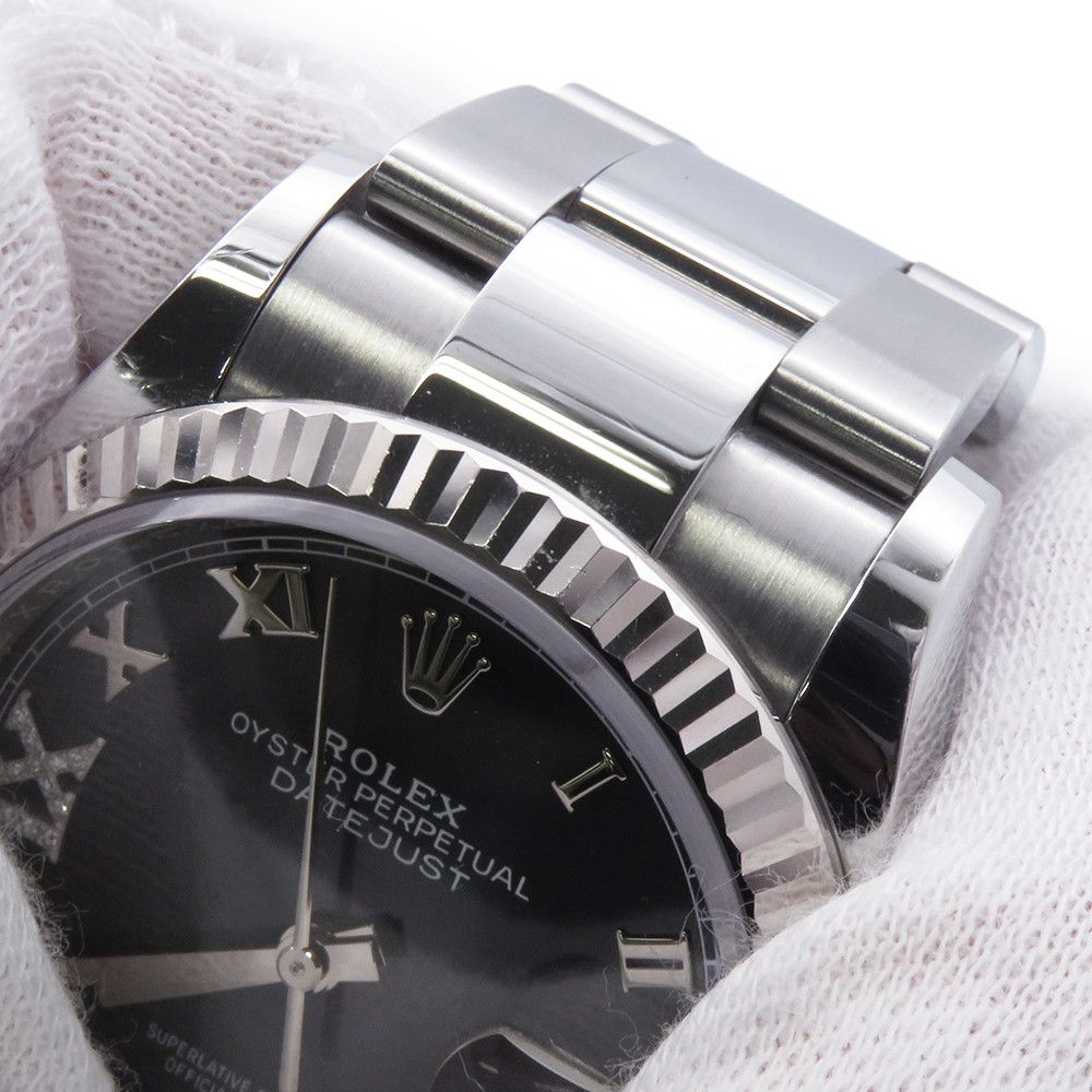 Rolex Datejust 36 SS 18k White Gold Roulette Aubergine Dial 69 Diamonds — view 6