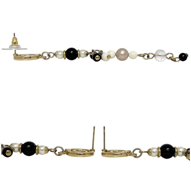 Chanel Swing Earrings Gold Black White Multicolor — view 2