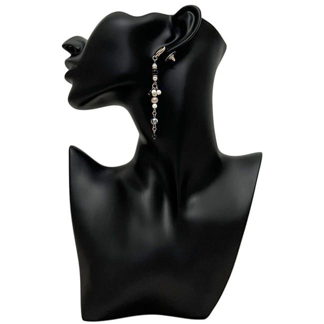 Chanel Swing Earrings Gold Black White Multicolor — view 7