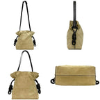 Loewe 2-Way Drawstring Bag Flamenco Knot Beige Dark Brown — view 2