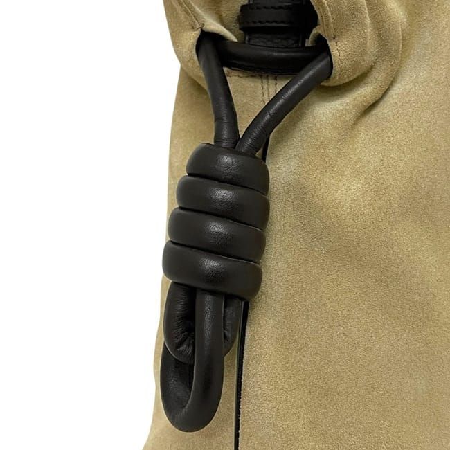 Loewe 2-Way Drawstring Bag Flamenco Knot Beige Dark Brown — view 7