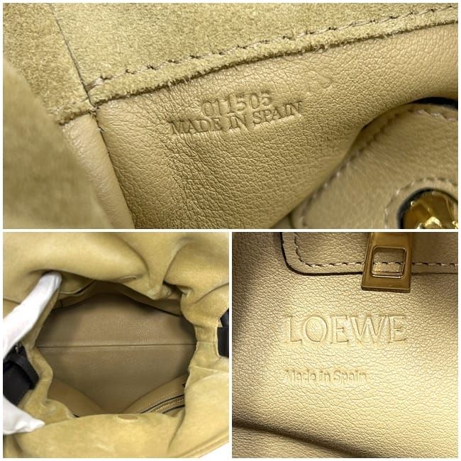 Loewe 2-Way Drawstring Bag Flamenco Knot Beige Dark Brown — view 3