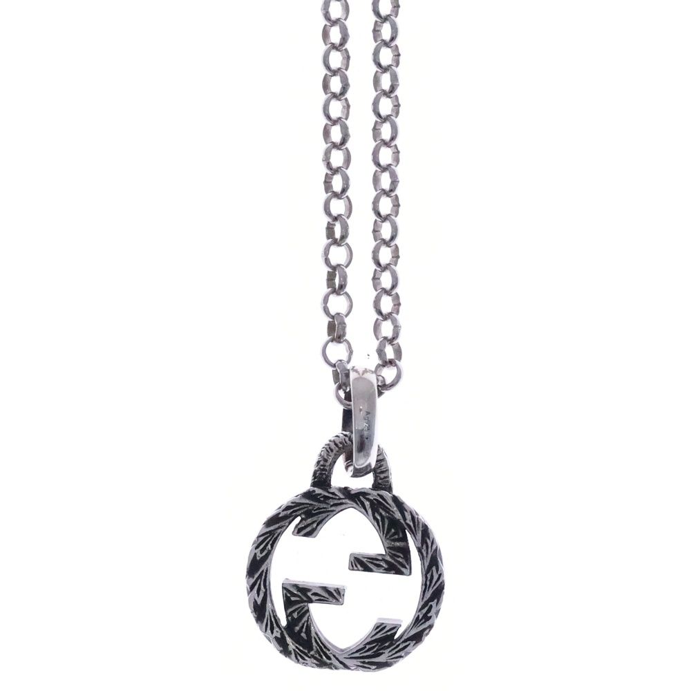 Gucci Arabesque Interlocking Necklace Pendant Chain Silver — view 3