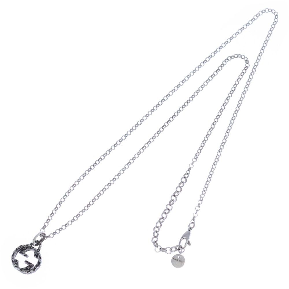 Gucci Arabesque Interlocking Necklace Pendant Chain Silver — view 2