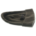 Prada Logo Label Wool Rib Knit Cap Beanie Hat Brown Sweater — view 4
