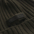 Prada Logo Label Wool Rib Knit Cap Beanie Hat Brown Sweater — view 5