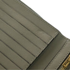 Loewe Vertical Wallet Compact Bifold Coin Case Green Khaki Leather Gold — view 5