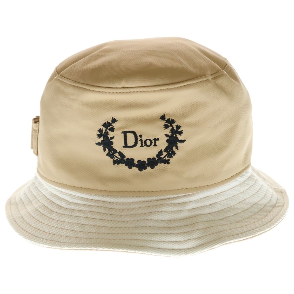 Dior Logo Embroidery Canvas Bucket Hat Beige — view 4
