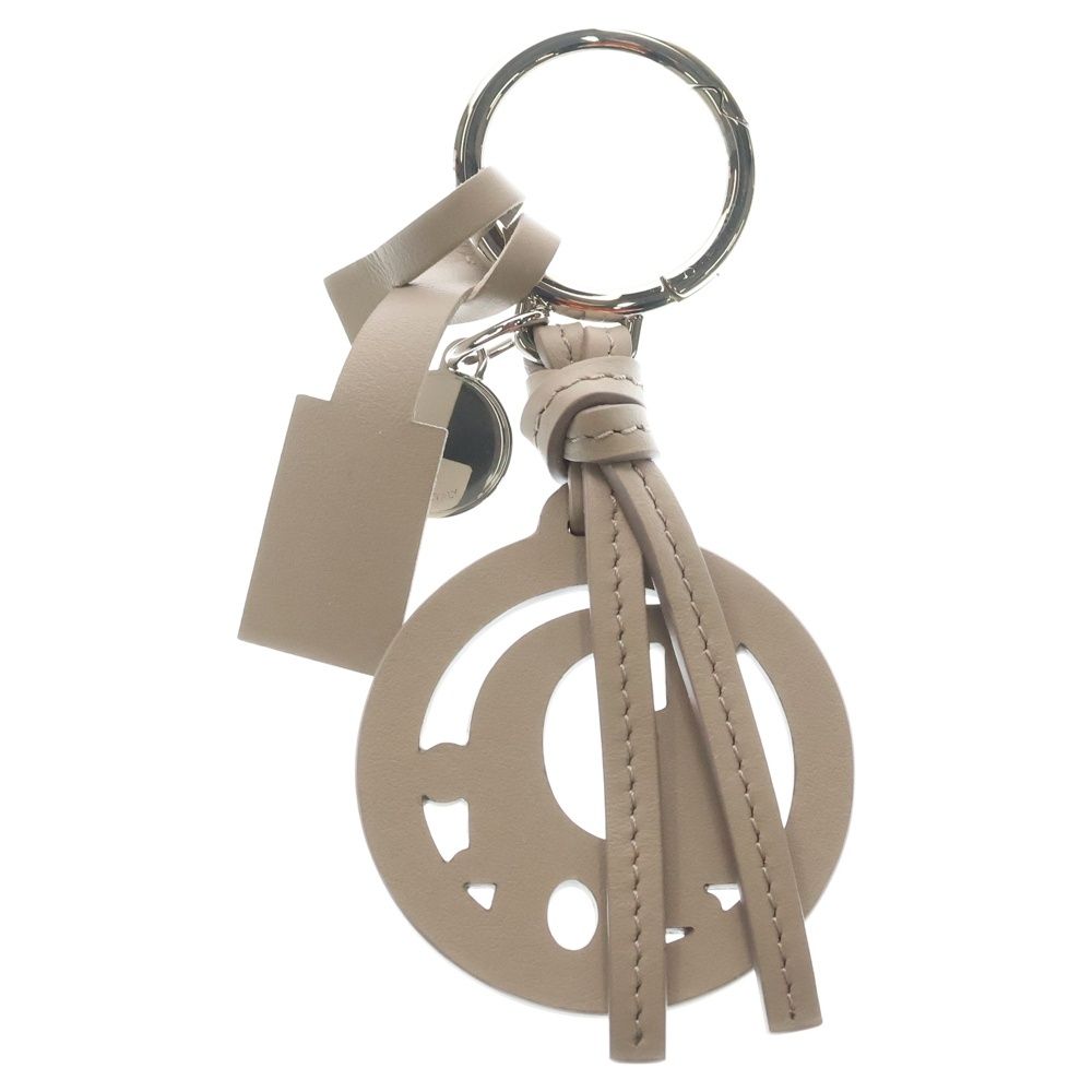 Dior Oblique Leather Key Holder Bag Charm Grey Silver — view 2