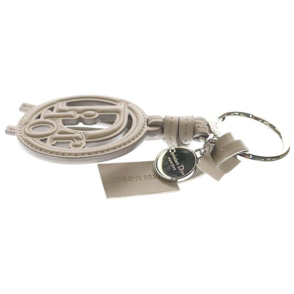 Dior Oblique Leather Key Holder Bag Charm Grey Silver — view 4